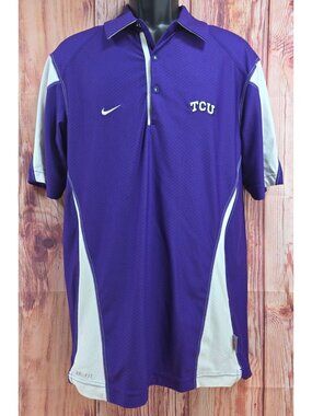 Nike TCU Horned Frogs Purple Dri-Fit Polo Shirt Size Small